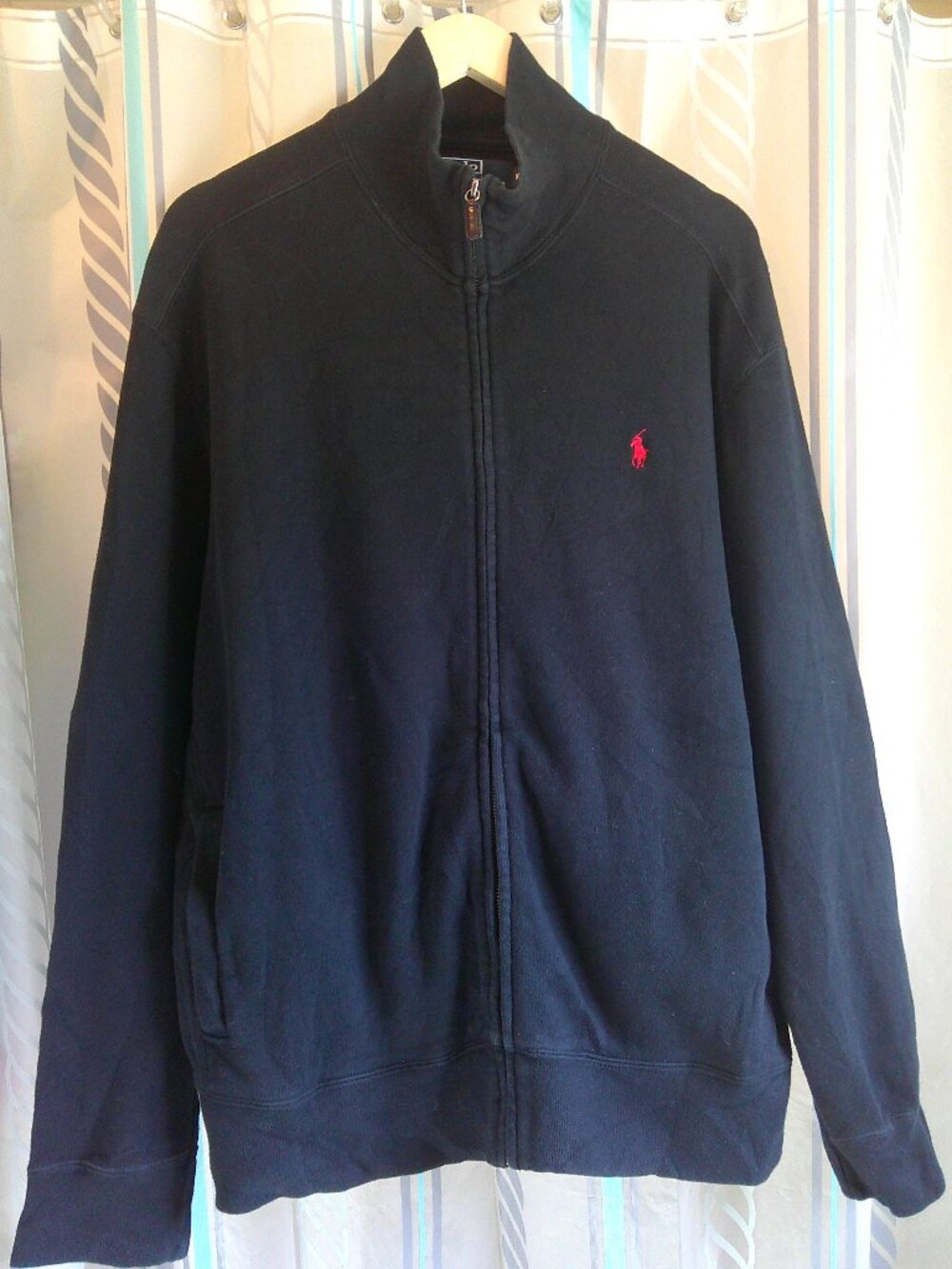 "Polo Ralph Lauren" Estate-Rib Full Zip Sweater Jacket Darkest Navy Man XL